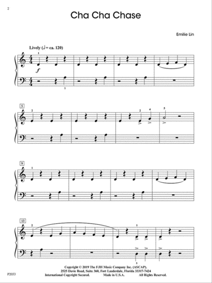Cha Cha Chase Easy Piano scores gallery preview page 2