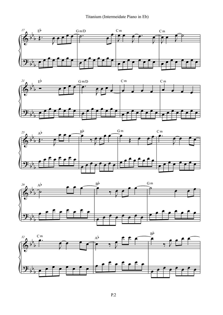Titanium Easy Piano scores gallery preview page 4
