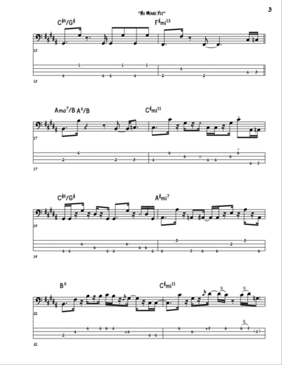 No Means Yes Bass Guitar scores gallery preview page 3