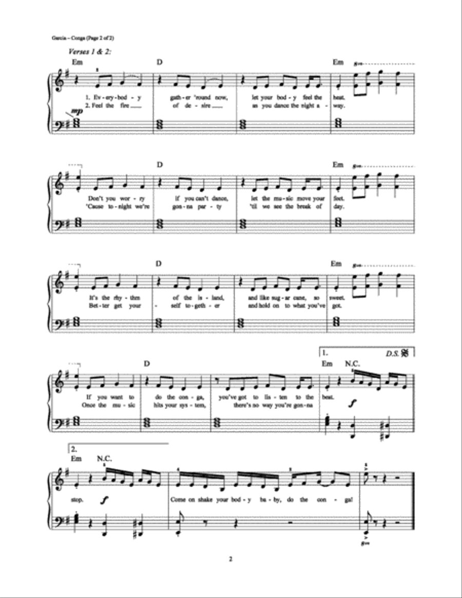 Conga Easy Piano scores gallery preview page 2