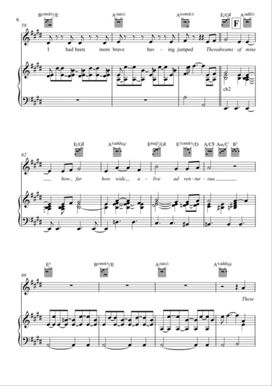 Dreams Of Mine Piano, Vocal, Guitar scores gallery preview page 6