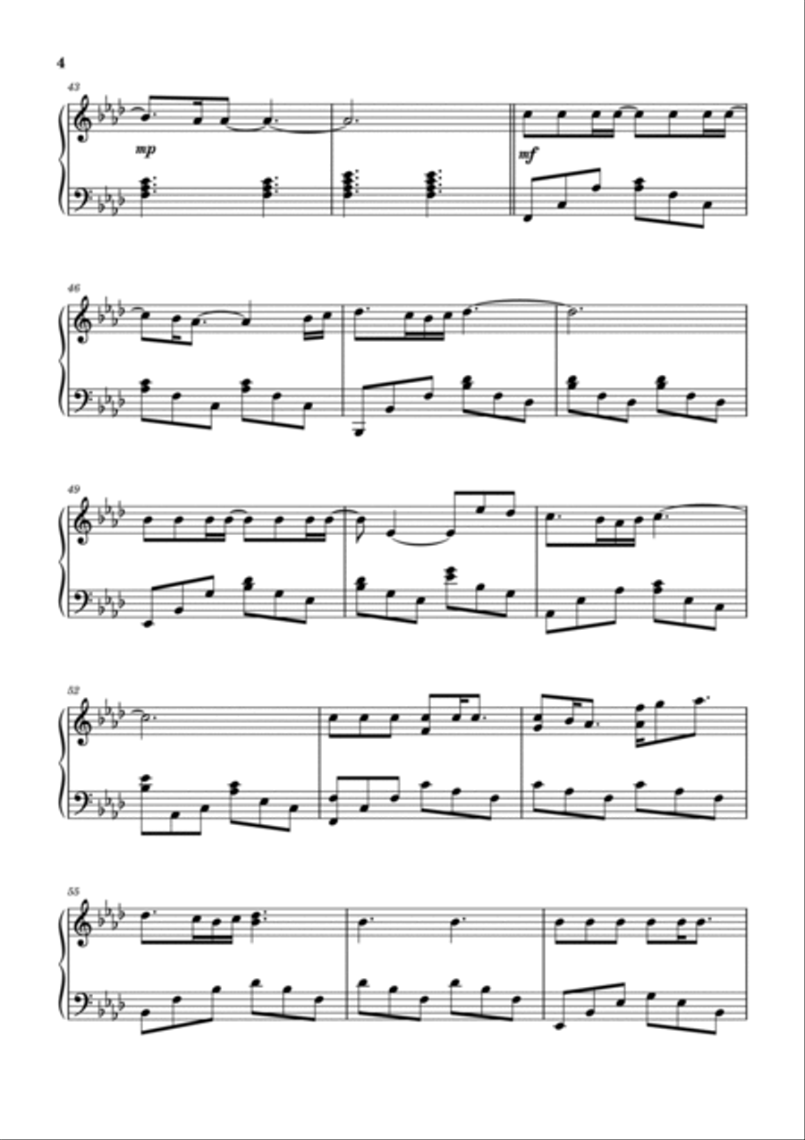Glimpse Of Us Piano Solo scores gallery preview page 5
