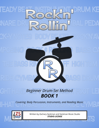 Book cover for Rock'n'Rollin' Beginner Drumset Method Level 1 - STUDIO LICENSE