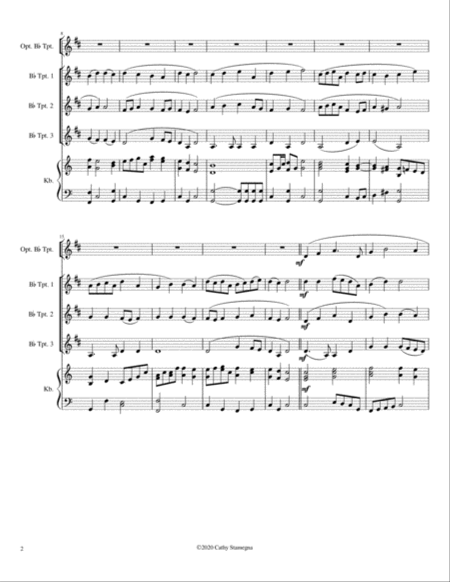 Jesus Christ is Risen Today with Ye Watchers and Ye Holy Ones (Bb Trumpet Trio or Quartet), Acc. Trumpet Trio scores gallery preview page 3