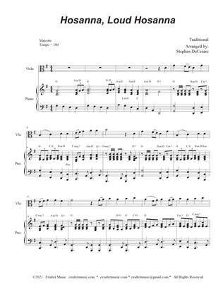Book cover for Hosanna, Loud Hosanna (Viola solo - Piano accompaniment)