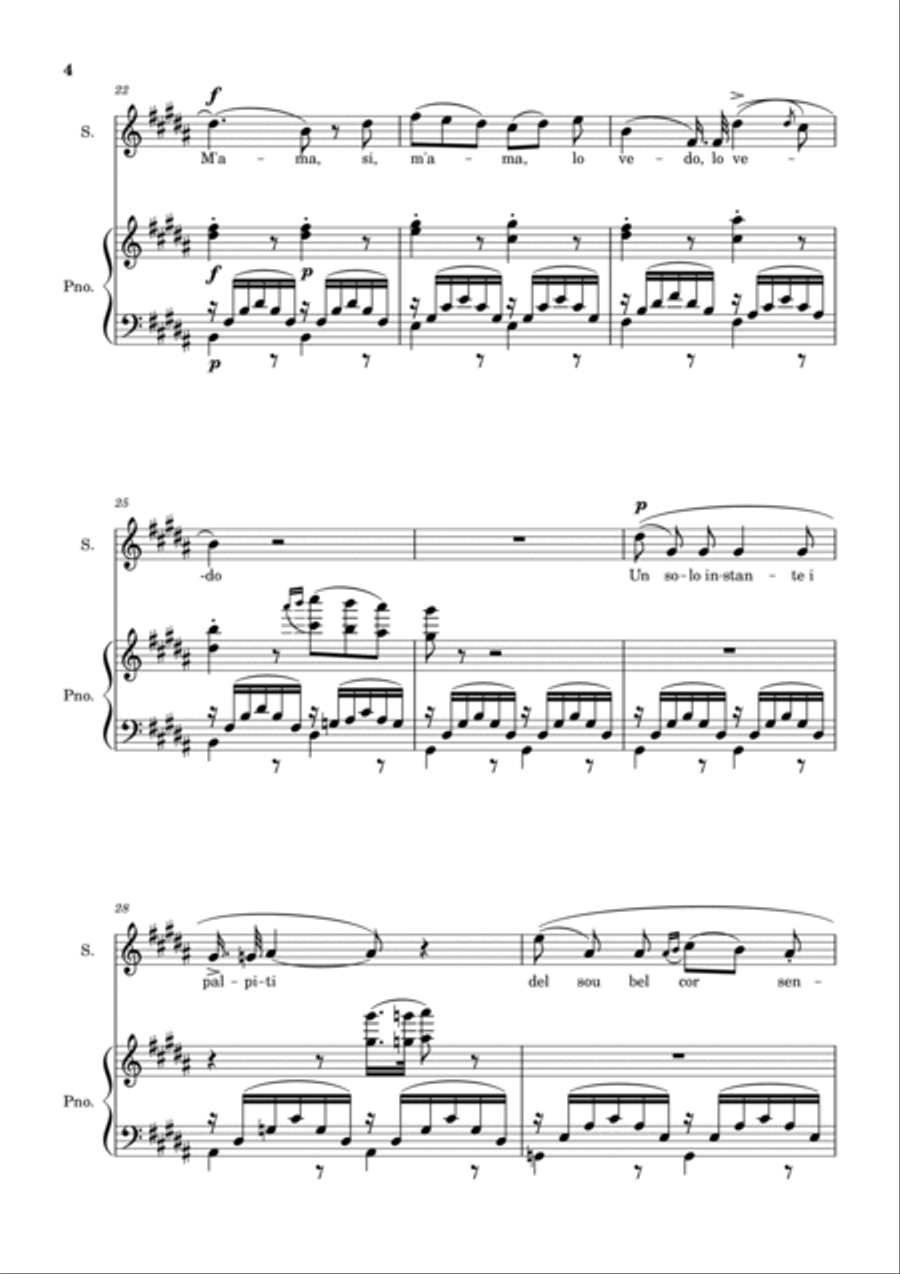 Una Furtiva Lagrima (Soprano in G#m) Voice scores gallery preview page 4