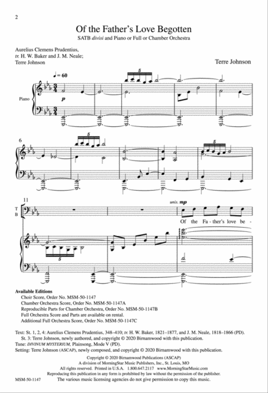 Of the Father's Love Begotten Divisi scores gallery preview page 1