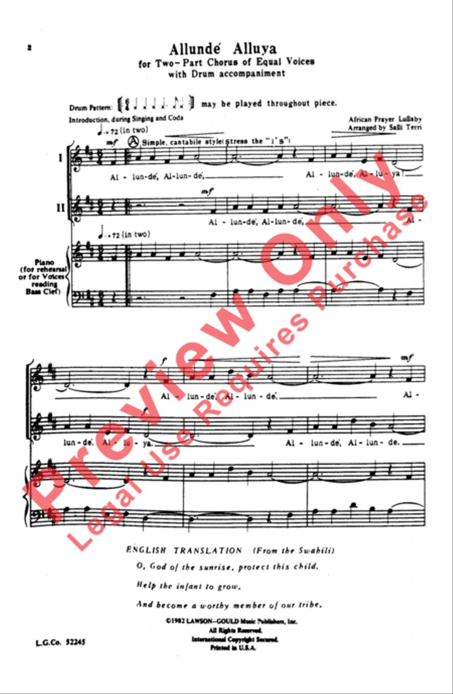 Allunde' Alluya 3-Part scores gallery preview page 2