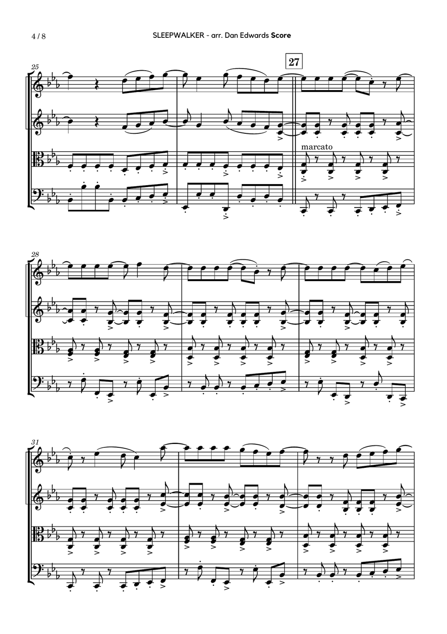 Sleepwalker String Quartet scores gallery preview page 4