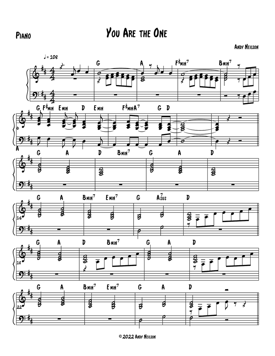 You Are the One - Piano