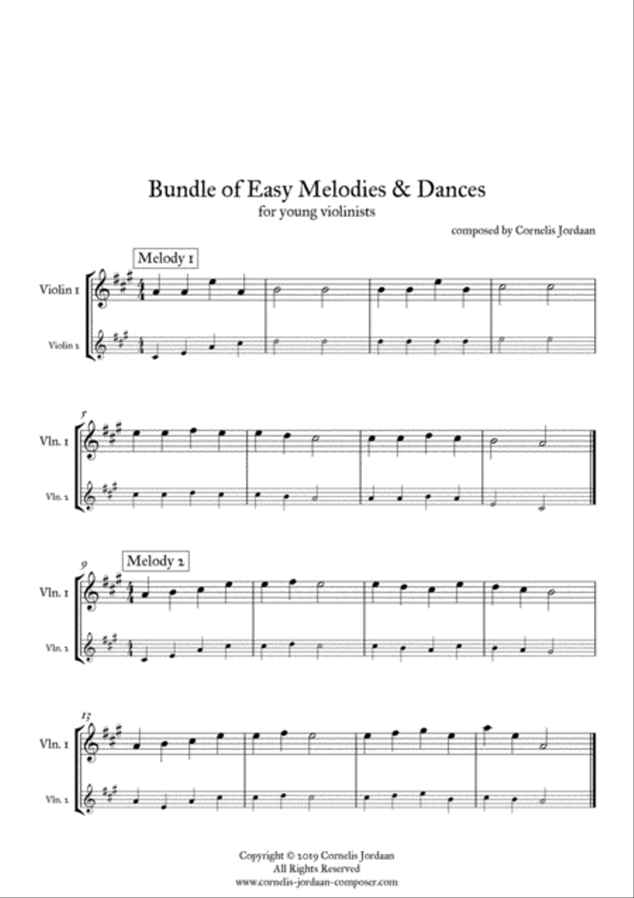 Bundle of Easy Melodies & Dances, for young violinists String Duet scores gallery preview page 2