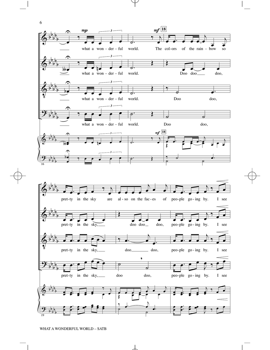 What A Wonderful World (arr. Tripp Carter) 4-Part scores gallery preview page 4