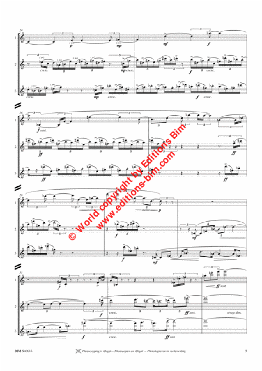 Trois Axes Alto Saxophone scores gallery preview page 4