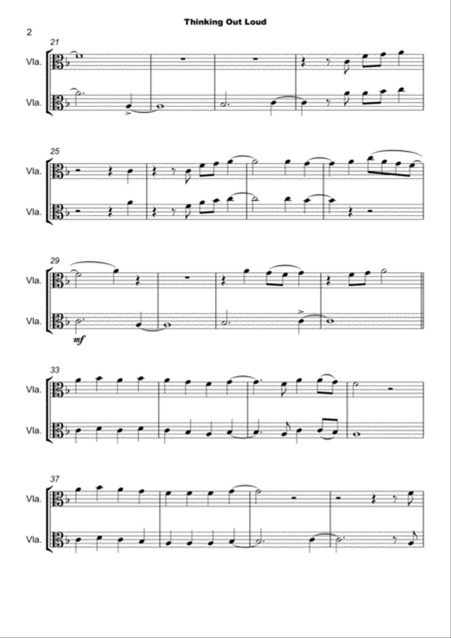 Thinking Out Loud String Duet scores gallery preview page 3