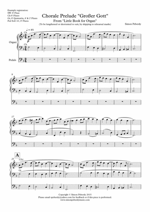 Organ Chorale Prelude Großer Gott, wir loben dich, "Holy God, we praise Thy name" by Simon Peberdy