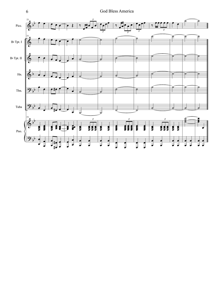 God Bless America God Bless America Brass Ensemble scores gallery preview page 6