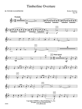 Timberline Overture: B-flat Tenor Saxophone