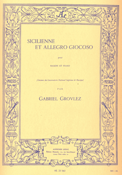 Sicilienne et Allegro Giocoso - Basson et Piano
