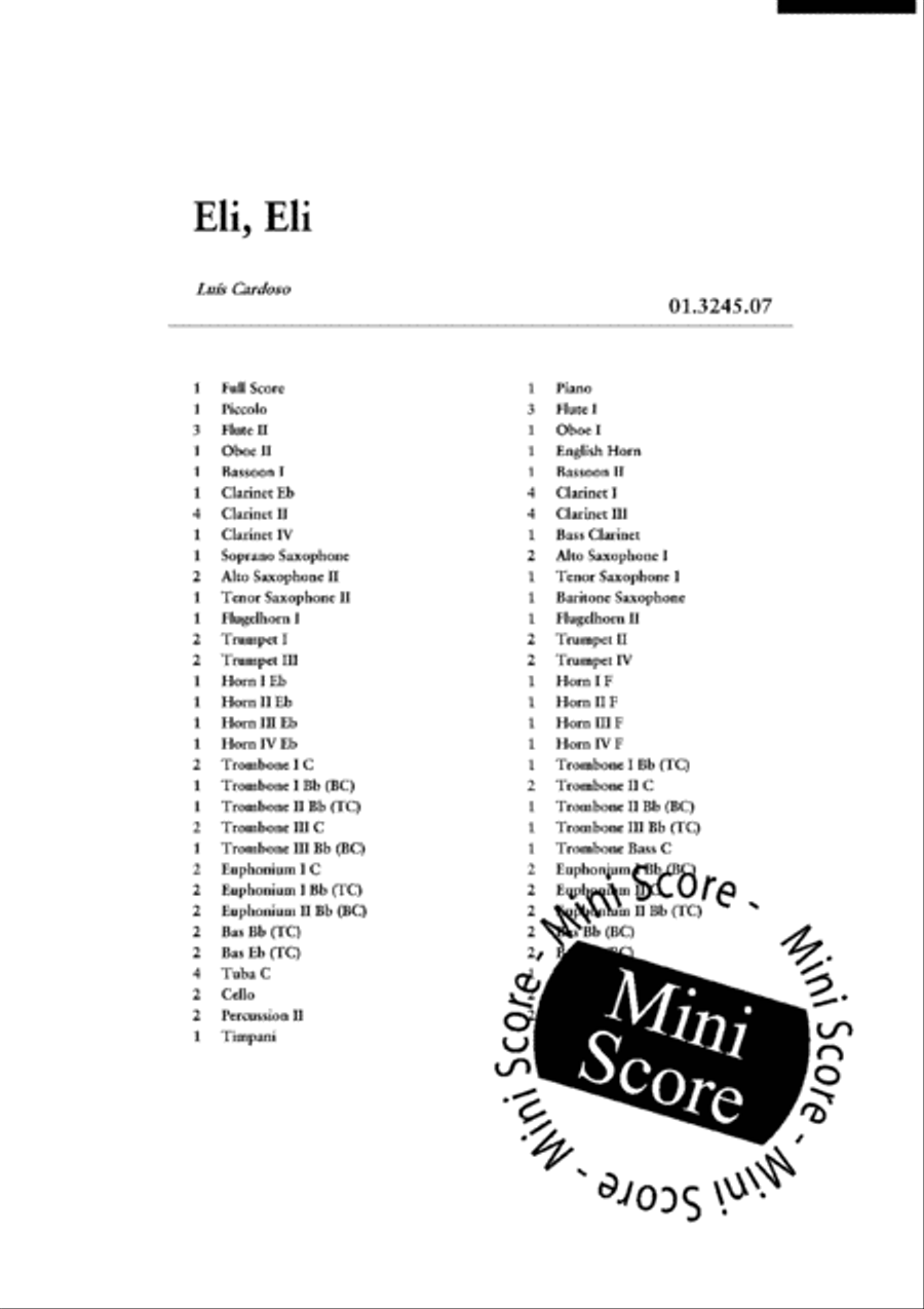 Eli, Eli Concert Band scores gallery preview page 4