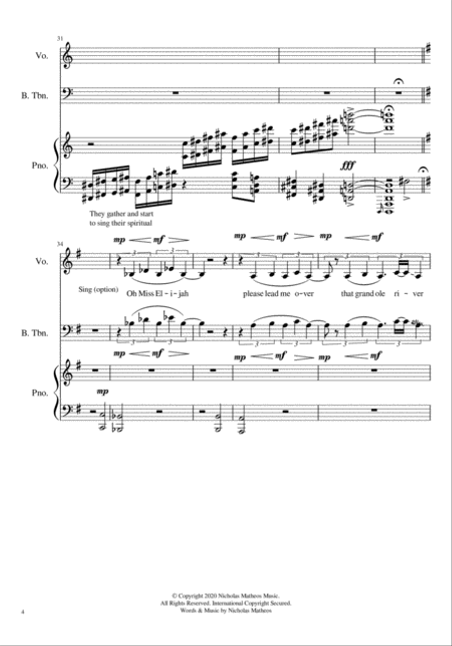 Imaginary Adventure and Spiritual for Bass Trombone and Piano Small Ensemble scores gallery preview page 5
