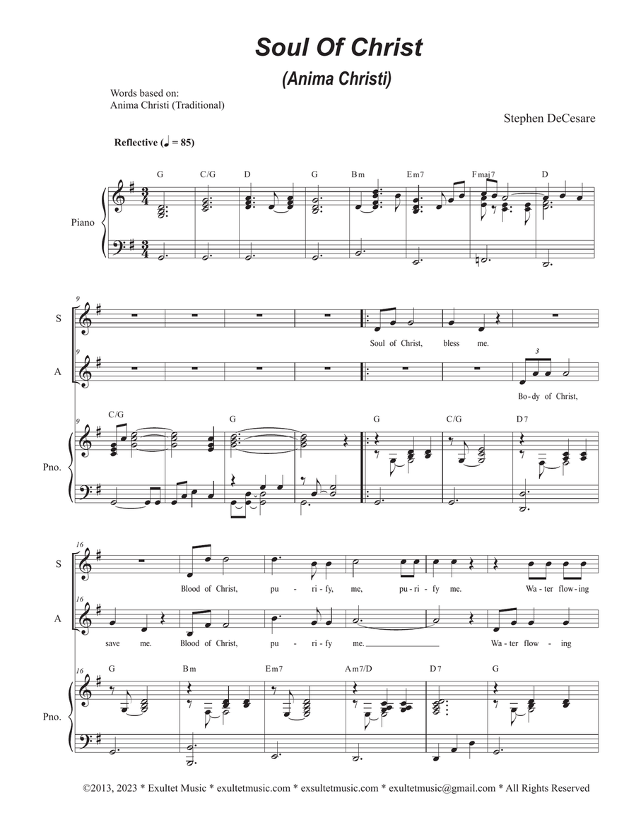Soul of Christ (Anima Christi) (2-part choir - (SA)