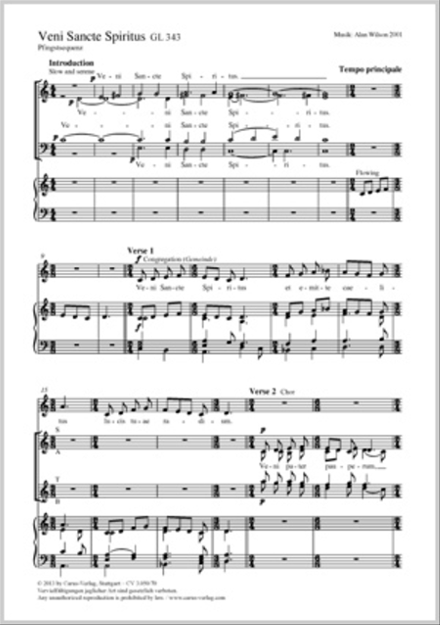 Veni Sancte Spiritus (Come now, holy Spirit) 4-Part scores gallery preview page 1
