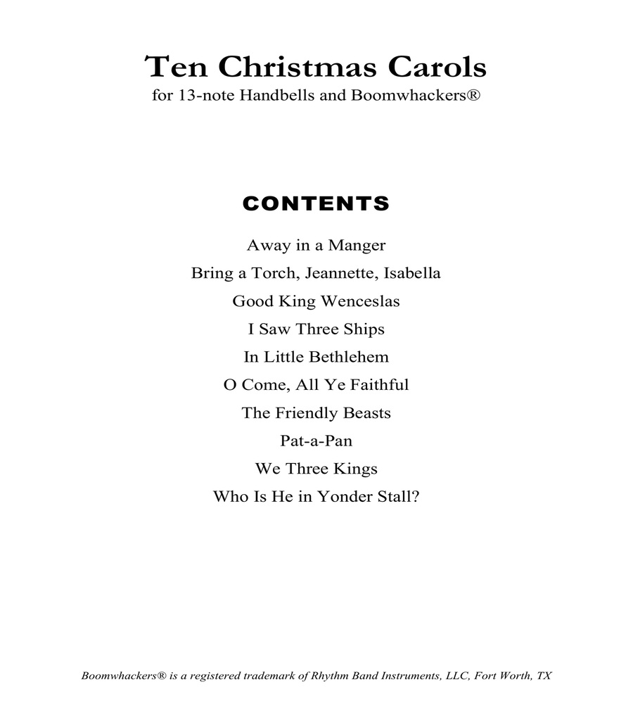 Ten Christmas Carols for 13-note Bells and Boomwhackers (with Color Coded Notes) image number null