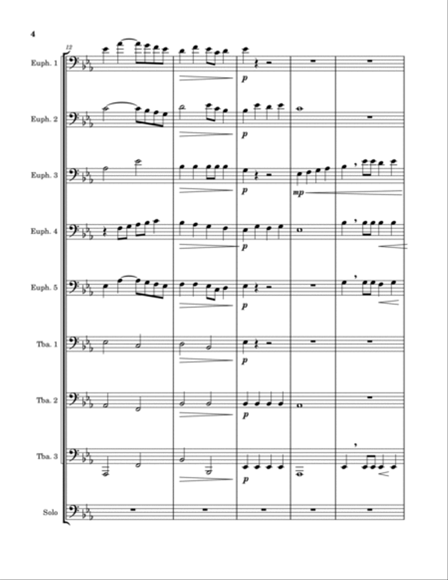 Ave Maria (Angelus Domini) Brass Ensemble scores gallery preview page 4