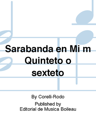 Book cover for Sarabanda en Mi m Quinteto o sexteto