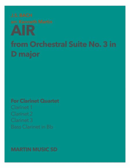 "Air" (from Orchestral Suite No. 3 in D major) for Clarinet Quartet image number null