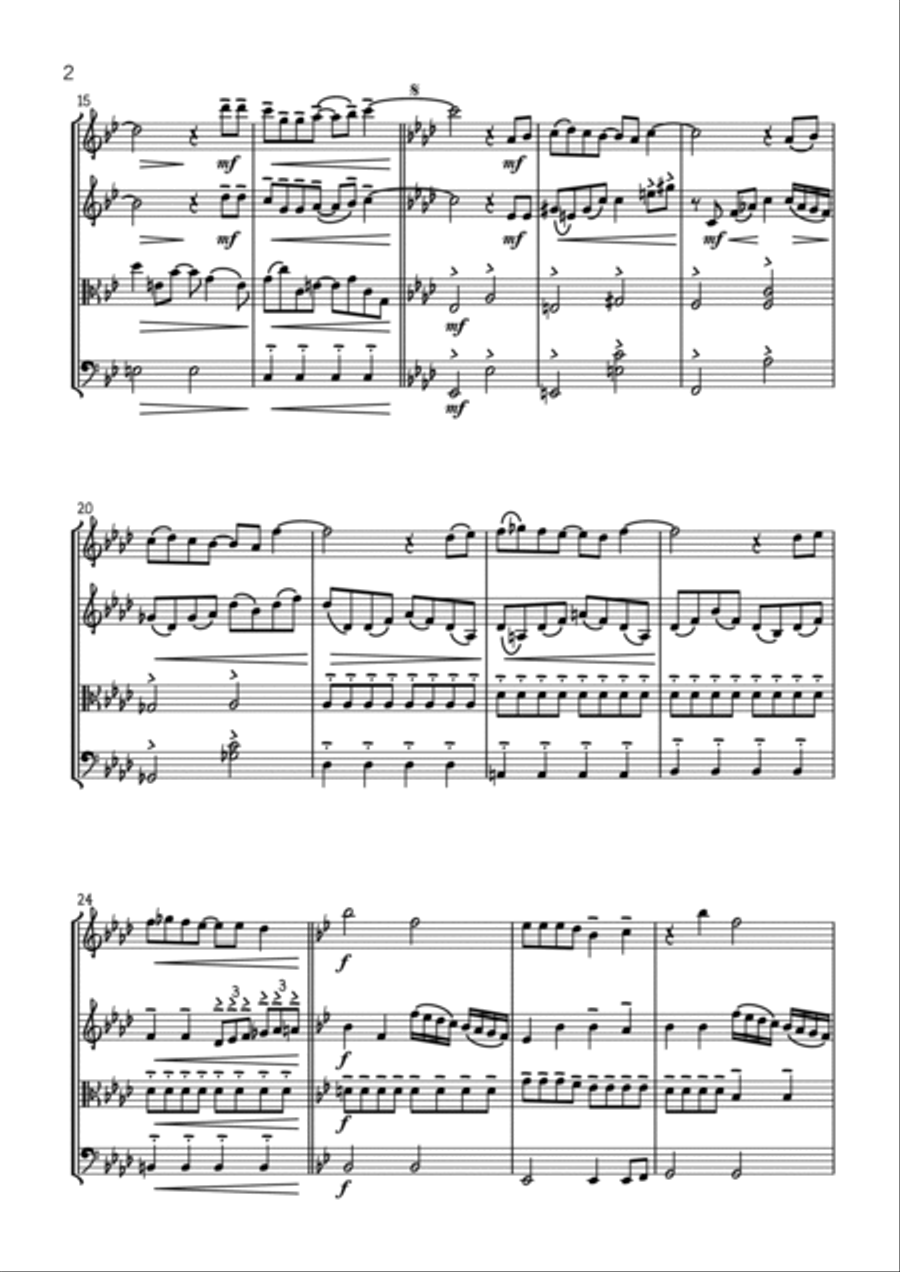 Life On Mars String Quartet scores gallery preview page 2