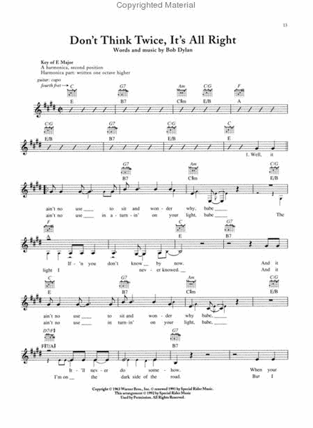 Harp Styles Of Bob Dylan by Bob Dylan Voice - Sheet Music
