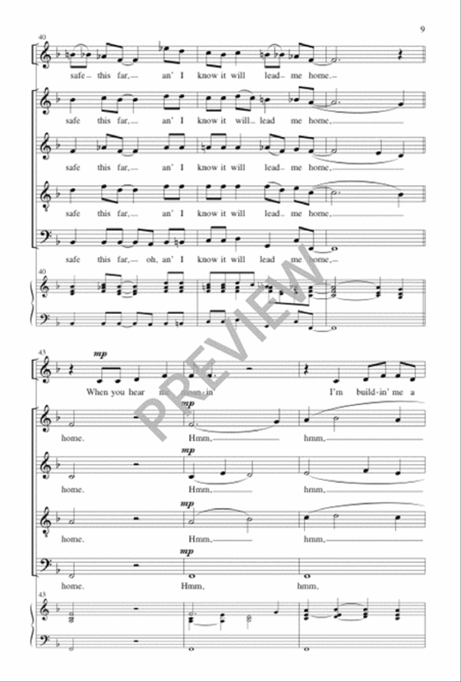 I'm Buildin' Me a Home 4-Part scores gallery preview page 10