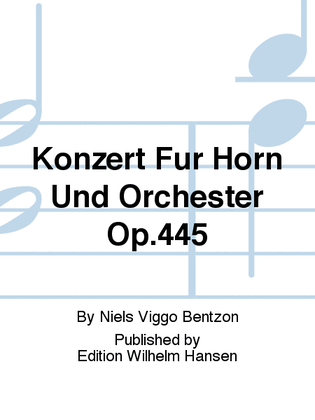 Book cover for Konzert Für Horn Und Orchester Op.445