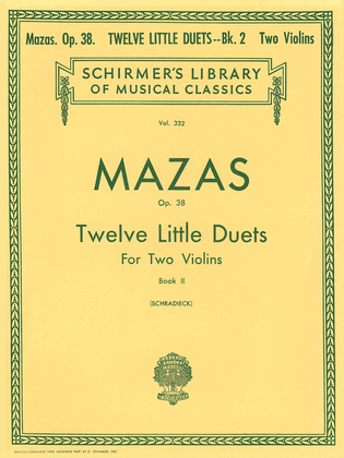 Book cover for 12 Little Duets, Op. 38 – Book 2