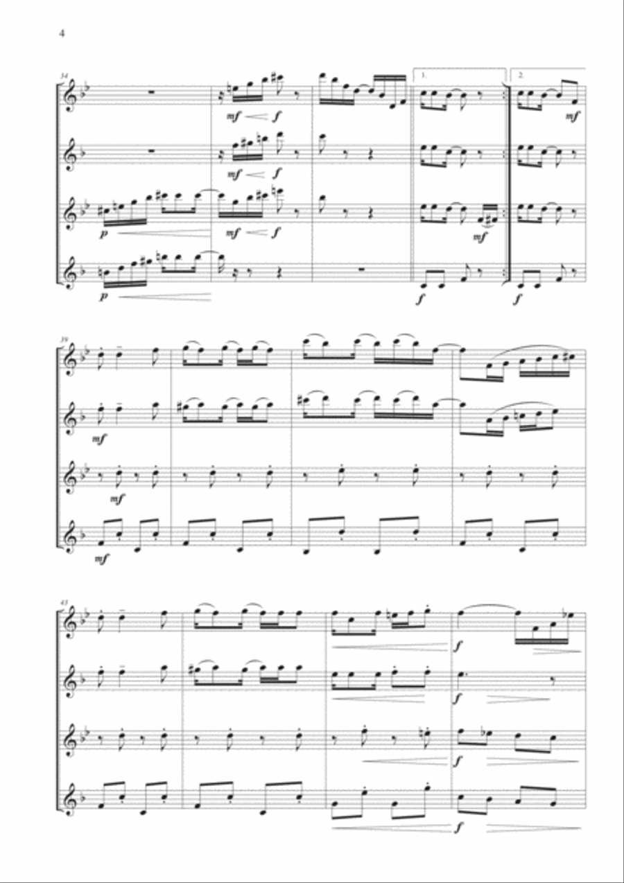The Easy Winners for Saxophone Quartet Saxophone Quartet scores gallery preview page 4