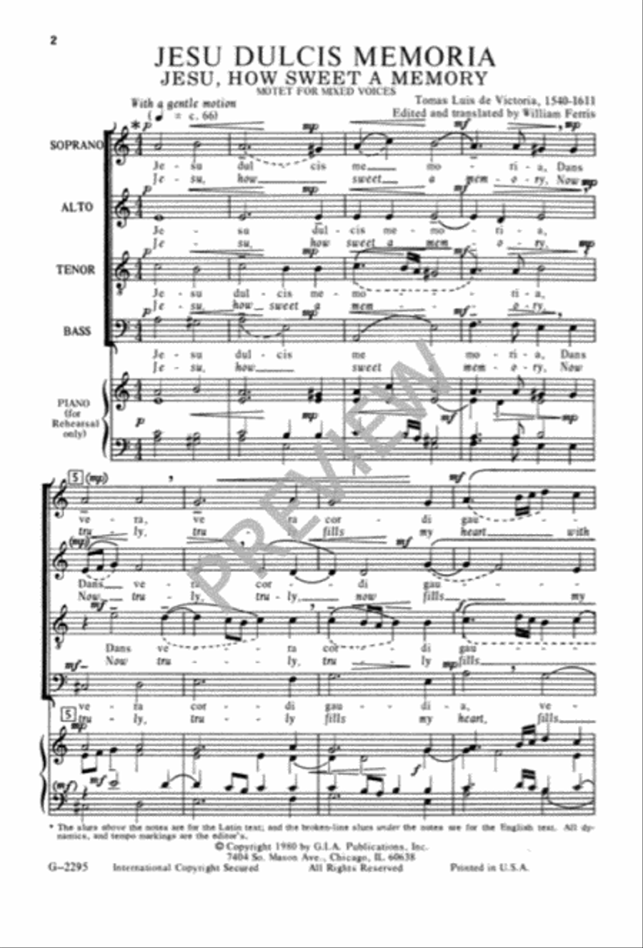 Jesu dulcis memoria 4-Part scores gallery preview page 3