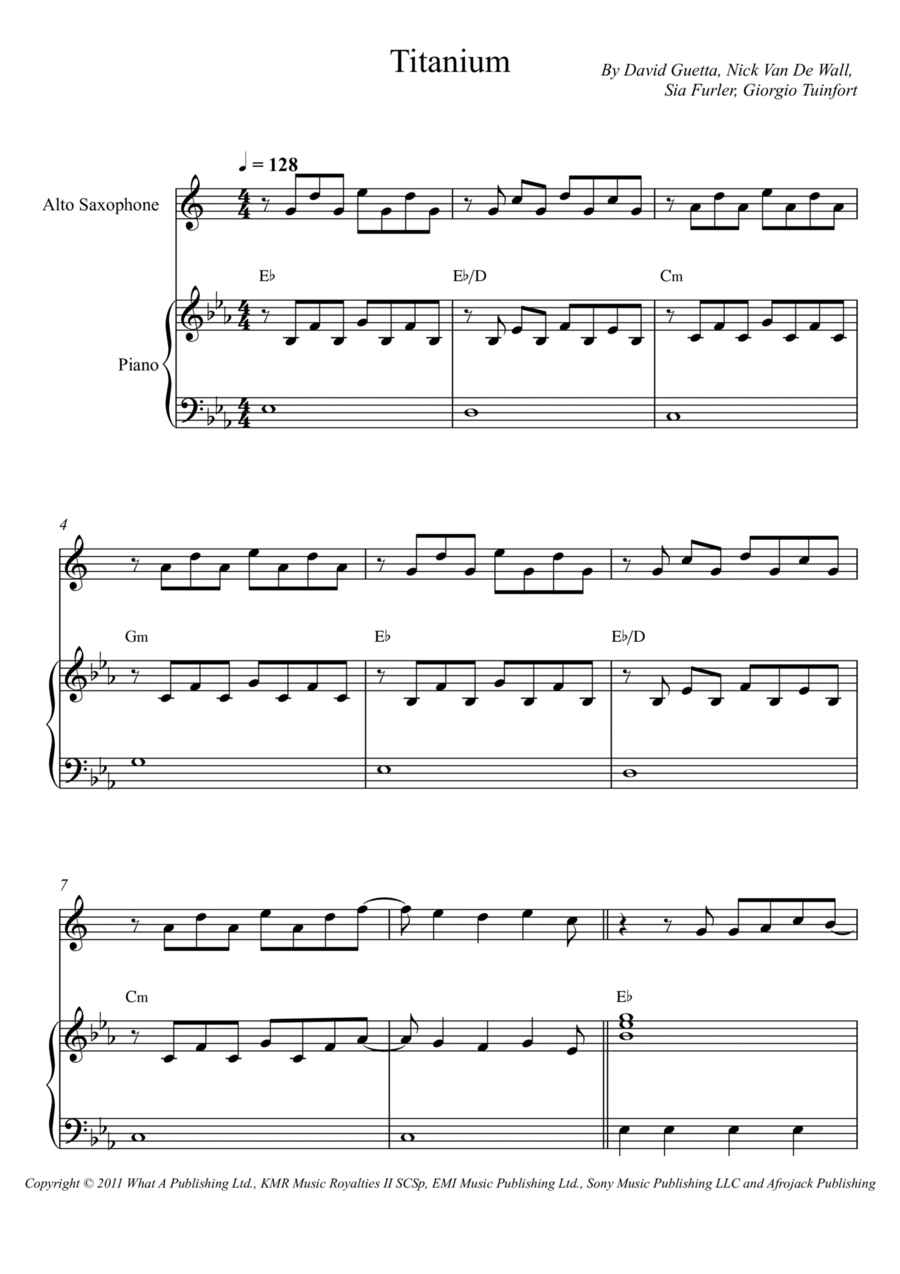 Titanium Titanium Alto Saxophone scores gallery preview page 1