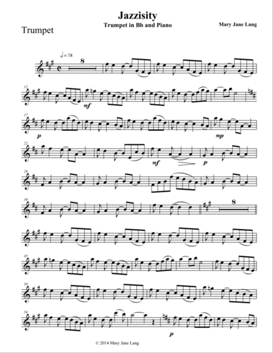 Jazzisity for Trumpet and Piano Trumpet Solo scores gallery preview page 3