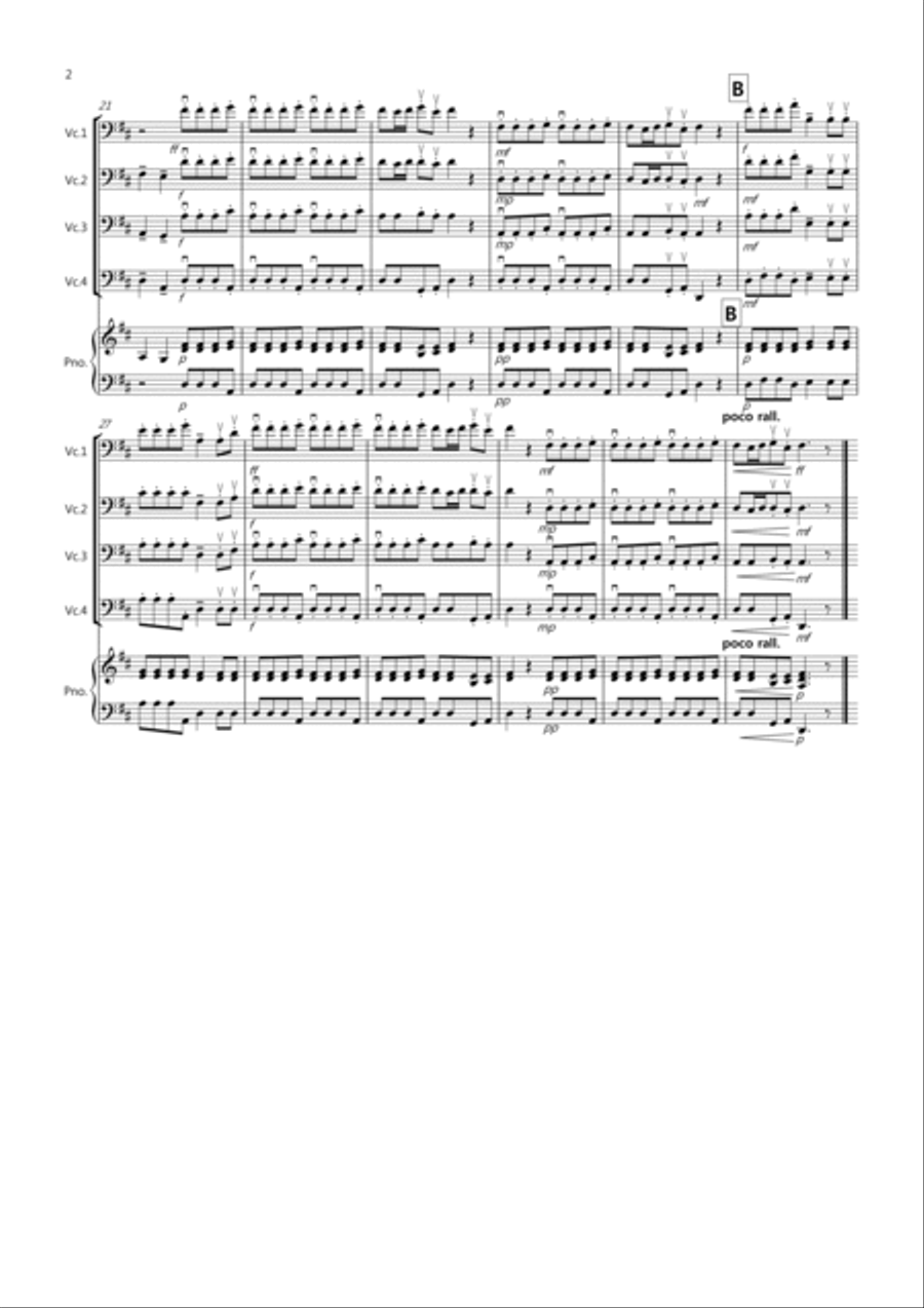 2 Classical Favourites for Cello Quartet (volume one) Cello Solo scores gallery preview page 2