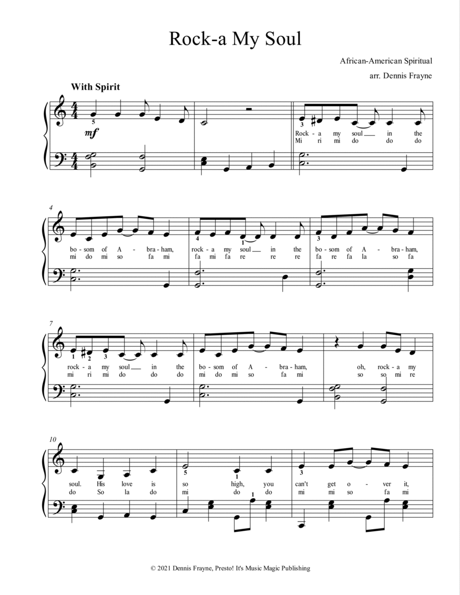 Rock-a My Soul (in the Bosom of Abraham) Voice scores gallery preview page 1