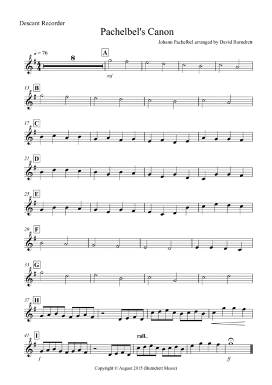 Pachelbel's Canon for Recorder Trio Recorder scores gallery preview page 3