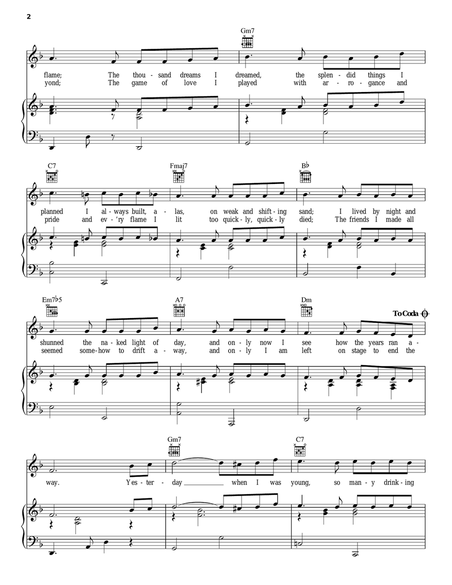Yesterday When I Was Young (Hier Encore) Piano, Vocal, Guitar scores gallery preview page 2