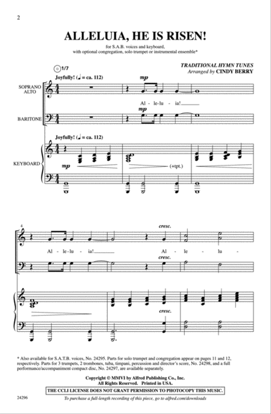 Alleluia, He Is Risen! 3-Part scores gallery preview page 2
