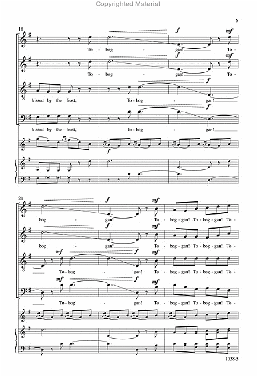 Toboggan! - SATB Octavo image number null