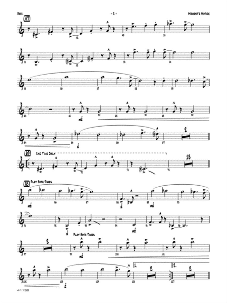 Moment's Notice: E-flat Baritone Saxophone Jazz Ensemble scores gallery preview page 2