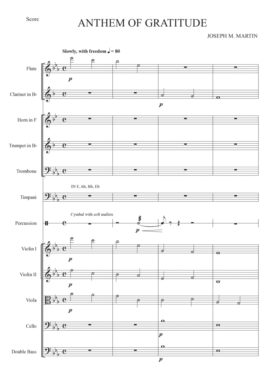 Anthem Of Gratitude Chamber Orchestra scores gallery preview page 1