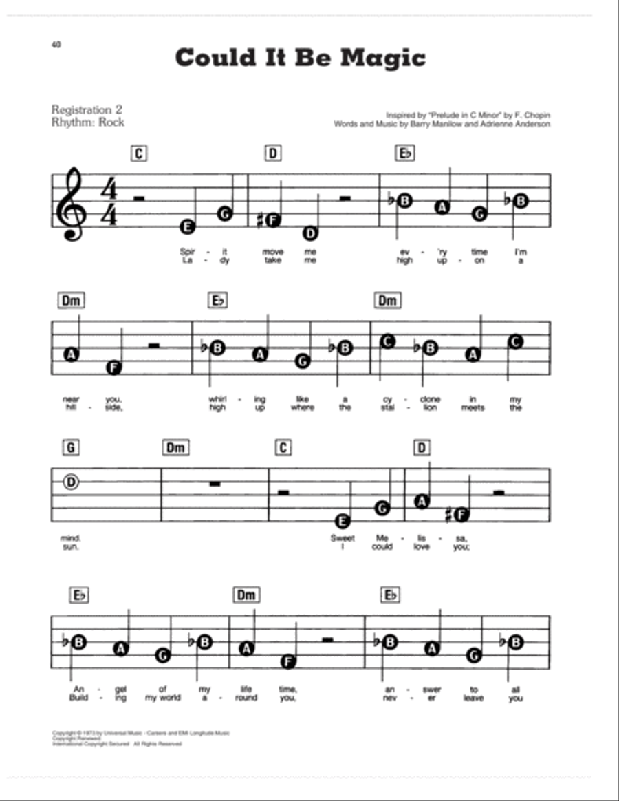 Could It Be Magic Electronic Keyboard scores gallery preview page 1