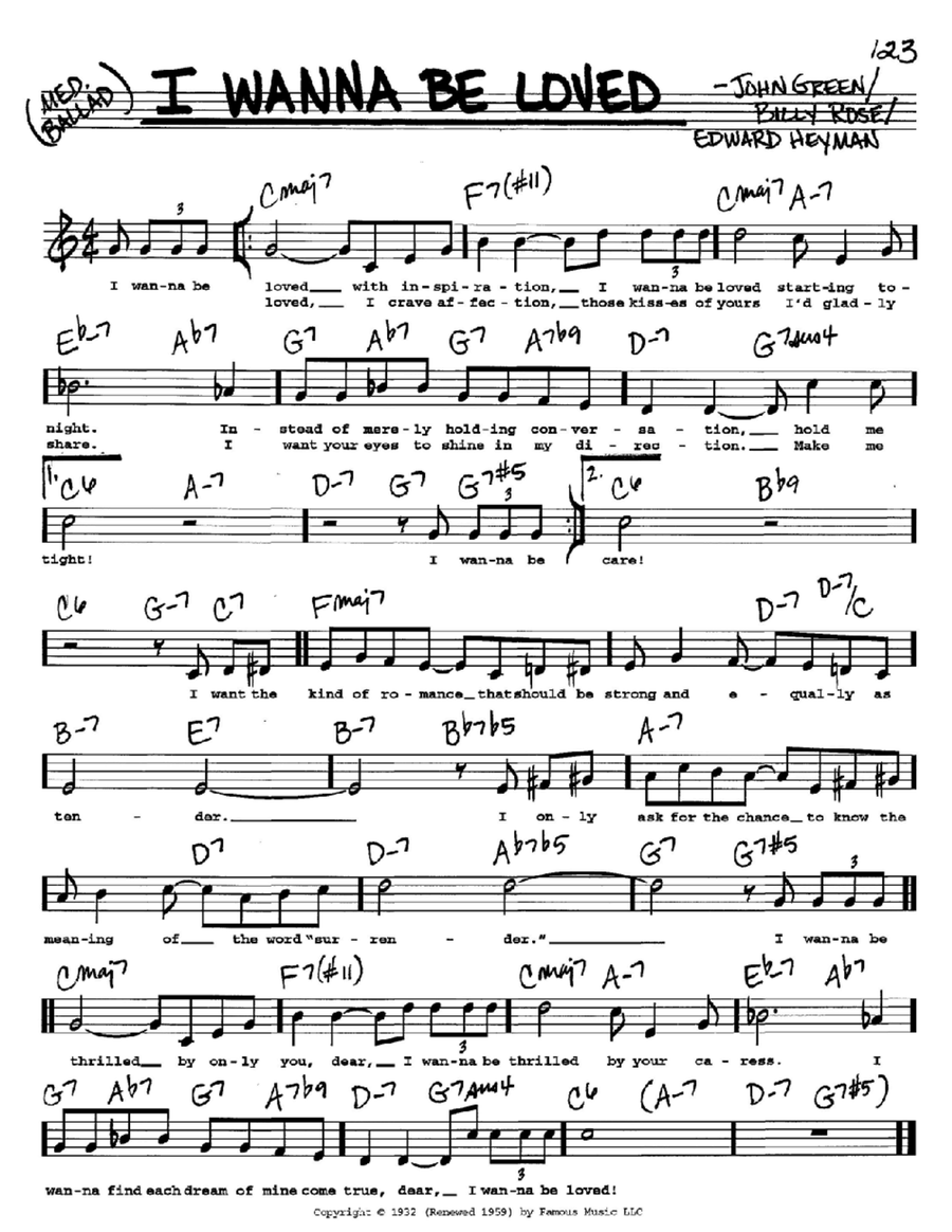 I Wanna Be Loved Voice scores gallery preview page 1