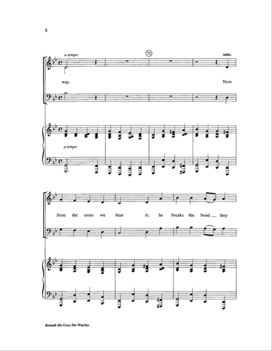 Beneath His Cross She Watches 3-Part scores gallery preview page 8